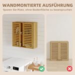 Bambukinė pakabinama vonios spintelė su žaliuzinėmis durelėmis – Paveikslėlis 6