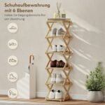Bambukinė sulankstoma šešiaaukštė batų lentyna – Paveikslėlis 5