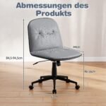 Biuro kėdė reguliuojamo aukščio be porankių (Pilka) – Paveikslėlis 2