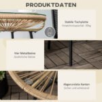 Boho stiliaus lauko šoninis PE ratano staliukas – Paveikslėlis 6