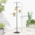Boho stiliaus ratano saulės energijos pastatomas šviestuvas su trimis šviestuvais – Paveikslėlis 3
