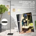 Boho stiliaus ratano saulės energijos pastatomas šviestuvas su trimis šviestuvais – Paveikslėlis 6