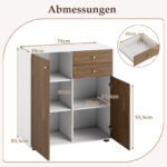 Bufetas su 2 stalčiais ir 3 reguliuojamomis lentynomis (Natūrali) – Paveikslėlis 2