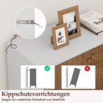 Bufetas su 2 stalčiais ir 3 reguliuojamomis lentynomis (Natūrali) – Paveikslėlis 5