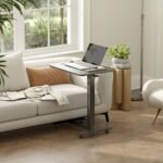 Reguliuojamo aukščio staliukas nešiojamam kompiuteriui su C formos pagrindu ir ratukais – Paveikslėlis 2