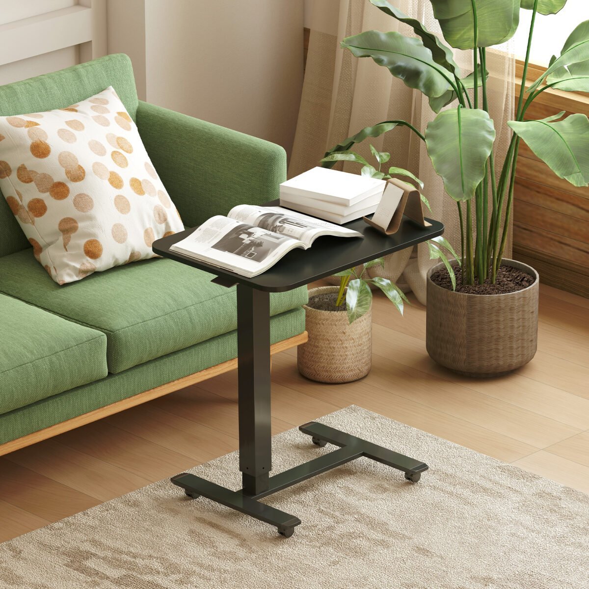 Reguliuojamo aukščio staliukas nešiojamam kompiuteriui su C formos pagrindu ir ratukais – Paveikslėlis 8