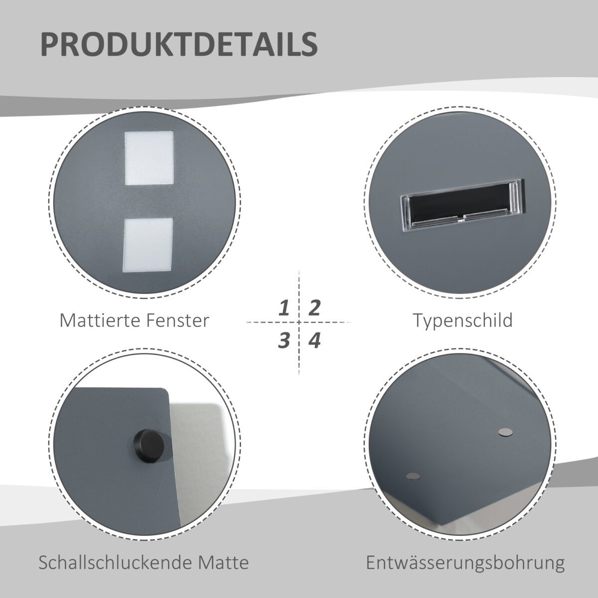 Cinkuoto plieno rakinama pašto dėžutė su 30 cm ilga anga – Paveikslėlis 5