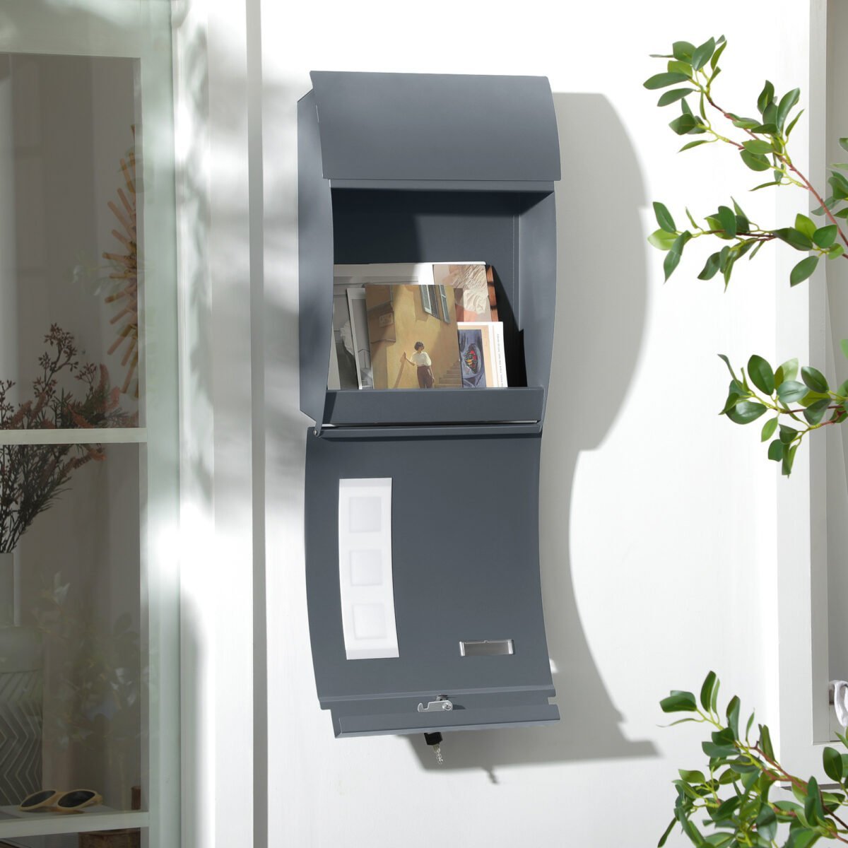 Cinkuoto plieno rakinama pašto dėžutė su 30 cm ilga anga – Paveikslėlis 7