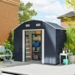 Cinkuoto plieno sodo sandėliukas su 2 ventiliaciniais langais ir 2 stumdomomis durimis – Paveikslėlis 2