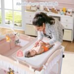 Daugiafunkcė 4-in-1 kelioninė lovytė su nuimamu baldakimu (Rožinė) – Paveikslėlis 3