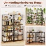 Daugiafunkcinė 6 lygių metalinė lentyna su reguliuojamais aukščiais (Juoda)