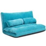 Daugiafunkcinė sudedama grindų sofa-lova su reguliuojama 6 padėčių atrama (Mėlyna)