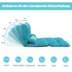 Daugiafunkcinė sudedama grindų sofa-lova su reguliuojama 6 padėčių atrama (Mėlyna) – Paveikslėlis 4
