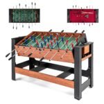 Daugiafunkcis 2-in-1 stalo futbolo ir bilijardo žaidimų stalas (Ruda)