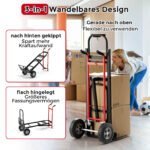 Daugiafunkcis 3-in-1 transporto vežimėlis su 450 kg krovinio talpa (Raudona ir juoda) – Paveikslėlis 4