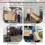 Daugiafunkcis 3-in-1 transporto vežimėlis su 450 kg krovinio talpa (Raudona ir juoda) – Paveikslėlis 5