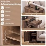 Daugiafunkcis šoninis staliukas su įkrovimo stotele ir papildoma talpa (Kaimiška ruda) – Paveikslėlis 3