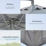 Didelis konsolinis skėtis nuo saulės su kryžminiu pagrindu – Paveikslėlis 6