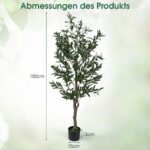 Dirbtinis alyvmedis su tikroviškomis uogomis ir samanotu vazonu 2 vnt. (Žalia) – Paveikslėlis 2