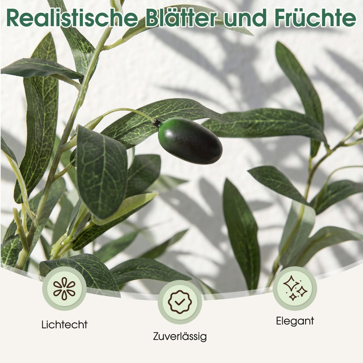 Dirbtinis alyvmedis su tikroviškomis uogomis ir samanotu vazonu 2 vnt. (Žalia) – Paveikslėlis 5