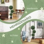 Dirbtinis trijų rutulių buksmedis su mediniu kamienu – Paveikslėlis 5