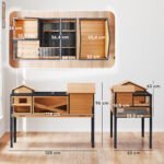 Dviaukštis medinis vėžlių namelis su dviem erdvėmis ir ištraukiamu padėklu – Paveikslėlis 3