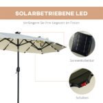 Dvigubas pakreipiamas skėtis nuo saulės su saulės baterija ir LED apšvietimu – Paveikslėlis 4