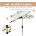 Dvigubas pakreipiamas skėtis nuo saulės su saulės baterija ir LED apšvietimu – Paveikslėlis 5