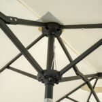 Dvigubas pakreipiamas skėtis nuo saulės su saulės baterija ir LED apšvietimu – Paveikslėlis 8