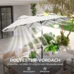 Dvigubas sodo skėtis su rankena ir pakreipimo funkcija – Paveikslėlis 7