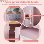 Dvipusė medinė žaidimų virtuvėlė su garsais ir šviesomis (Rožinė)