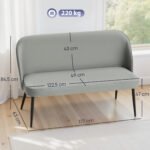 Dvivietė moderni aksominė sofa – Paveikslėlis 3