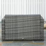 Lauko dvivietė ratano stiliaus sofa su pagalvėlėmis