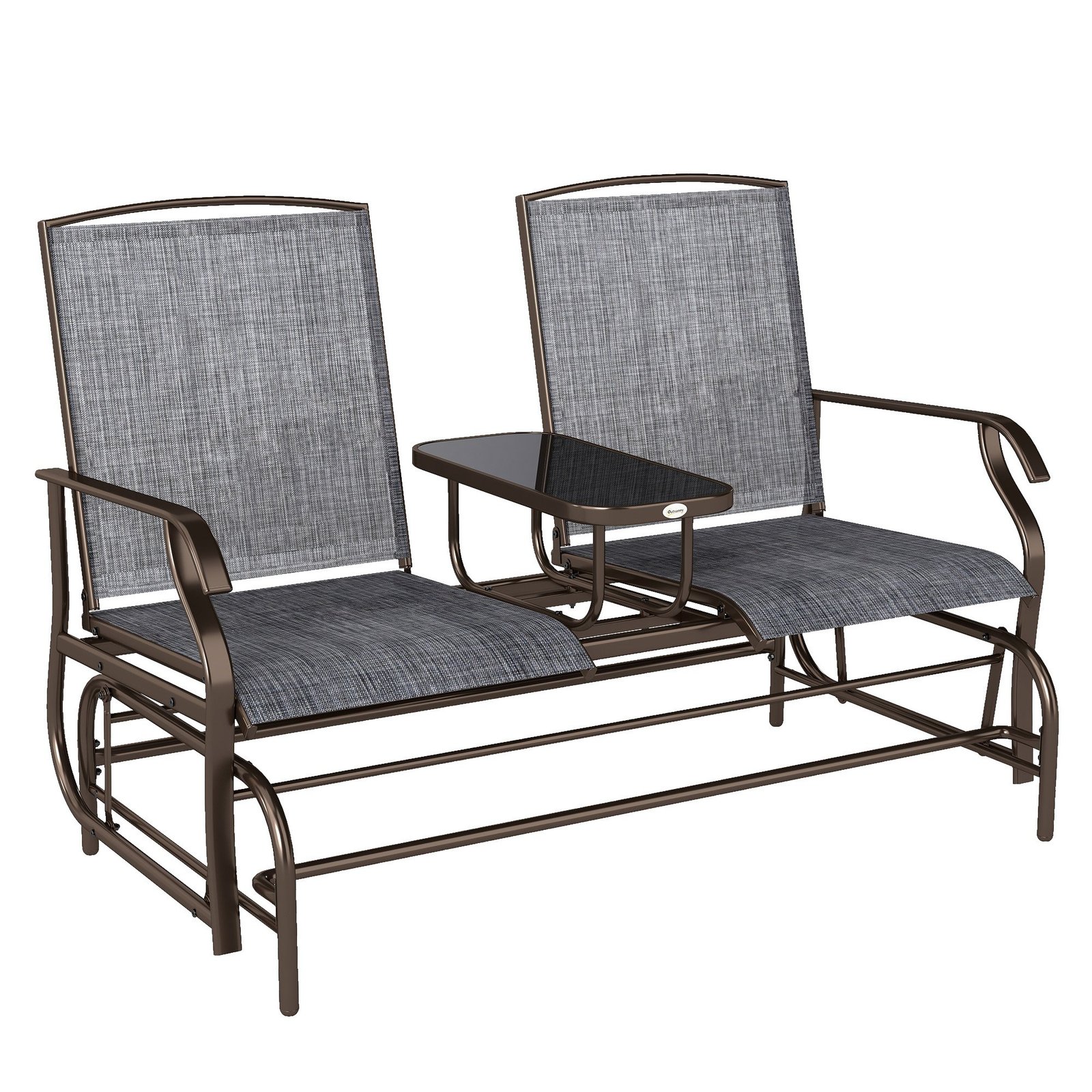 Dvivietis lauko supamasis suoliukas su staliuku