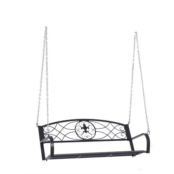 Dvivietis pakabinamas metalinis sūpynių suoliukas su grandinėmis