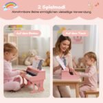Elektroninė mini klaviatūra vaikams su 25 klavišais mikrofonu ir natų stovu (Rožinė) – Paveikslėlis 4
