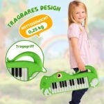 Elektroninė vaikiška klaviatūra su 25 klavišais ir gyvūnų dizainu (Žalia) – Paveikslėlis 5