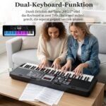 Elektroninis klaviatūros rinkinys su 61 klavišais ir reguliuojamu stovu (Juoda)