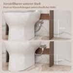 Erdvi WC spintelė su LED apšvietimu ir reguliuojama apačia (Pilka)