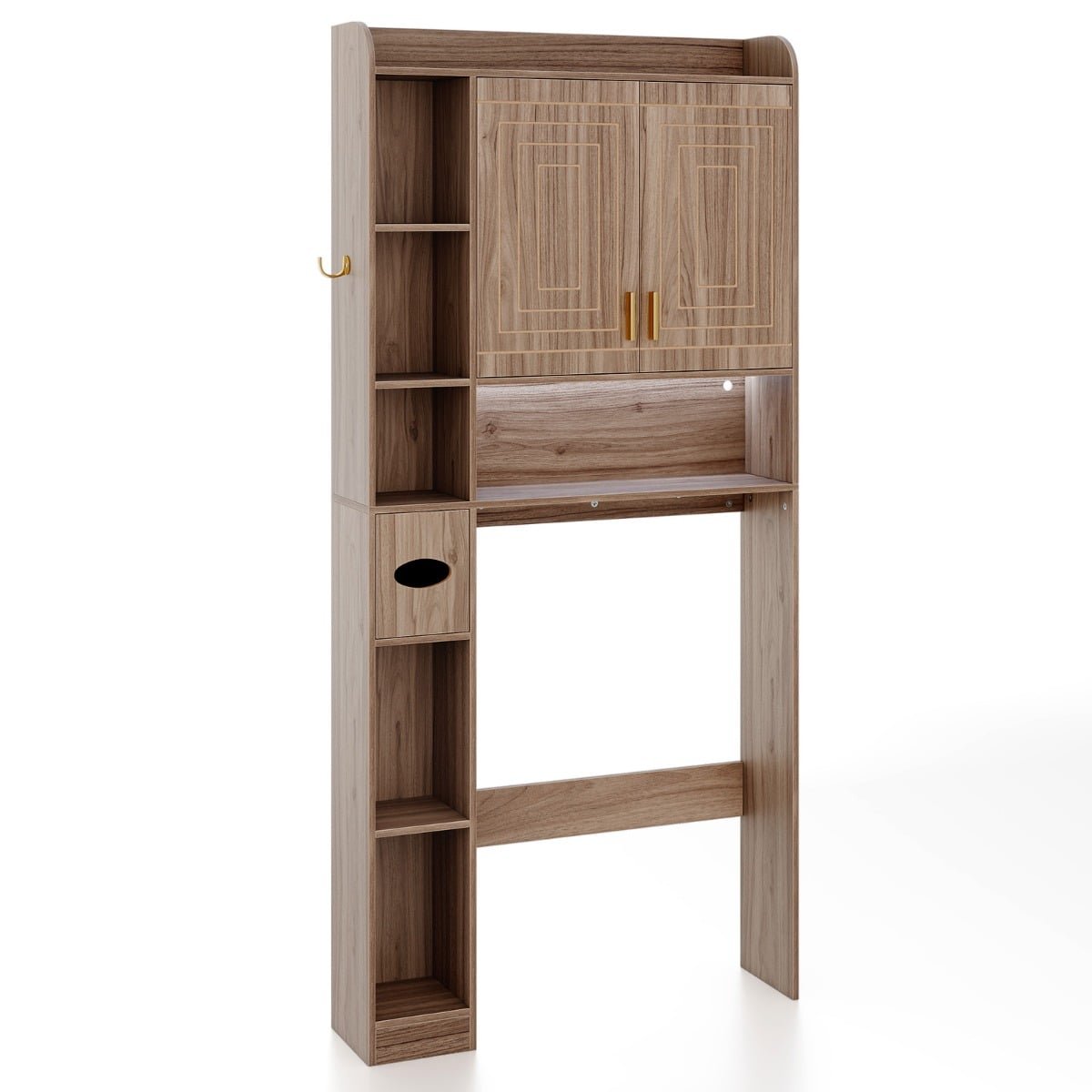 Erdvi WC spintelė su LED apšvietimu ir reguliuojama apačia (Pilka)