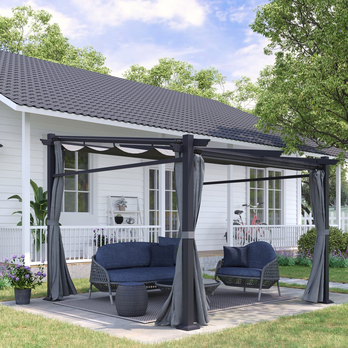 Erdvi pergola su stumdomu stogu – Paveikslėlis 2