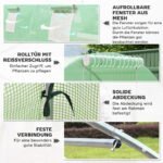 Erdvus plėvelinis šiltnamis 6x3x2 m su 8 langais ir tinkleliais nuo vabzdžių bei tvirtu plieno rėmu – Paveikslėlis 6