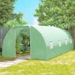 Erdvus plėvelinis šiltnamis 6x3x2 m su 8 langais ir tinkleliais nuo vabzdžių bei tvirtu plieno rėmu – Paveikslėlis 8