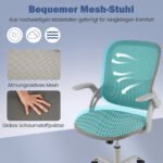 Ergonominė biuro kėdė su atlenkiamais porankiais ir supimo funkcija (Pilka) – Paveikslėlis 4