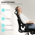 Ergonominė biuro kėdė su kojų atrama ir atlenkiamais porankiais