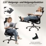 Ergonominė biuro kėdė su kojų atrama ir atlenkiamais porankiais