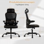 Ergonominė biuro kėdė su reguliuojama galvos ir juosmens atrama (Juoda) – Paveikslėlis 2