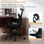 Ergonominė biuro kėdė su reguliuojama galvos ir juosmens atrama (Juoda) – Paveikslėlis 5