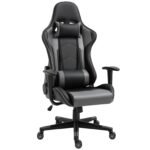 Ergonominė žaidimų ir biuro kėdė su 160° atlošimu ir atramomis