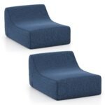 Ergonomiškas pripučiamas poilsio krėslas su nuimamu užvalkalu (Mėlyna)